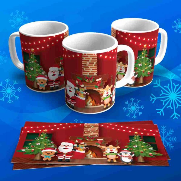 Tazas Personalizadas Navideñas Papa Noel & Amigos