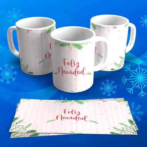 Tazas Navideñas Personalizadas "Feliz Navidad"
