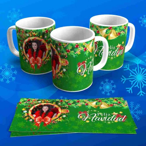 Tazas Navideñas Personalizadas "Lazo" con Foto