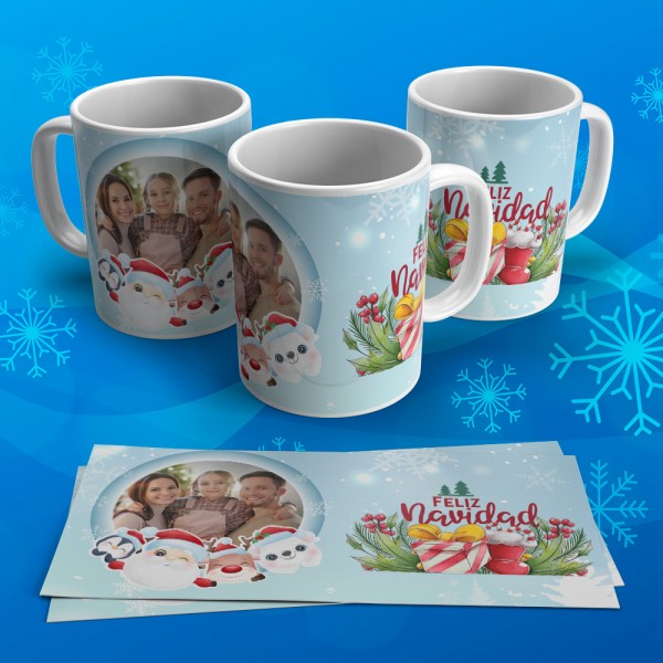 Tazas Navideñas Personalizadas Papa Noel