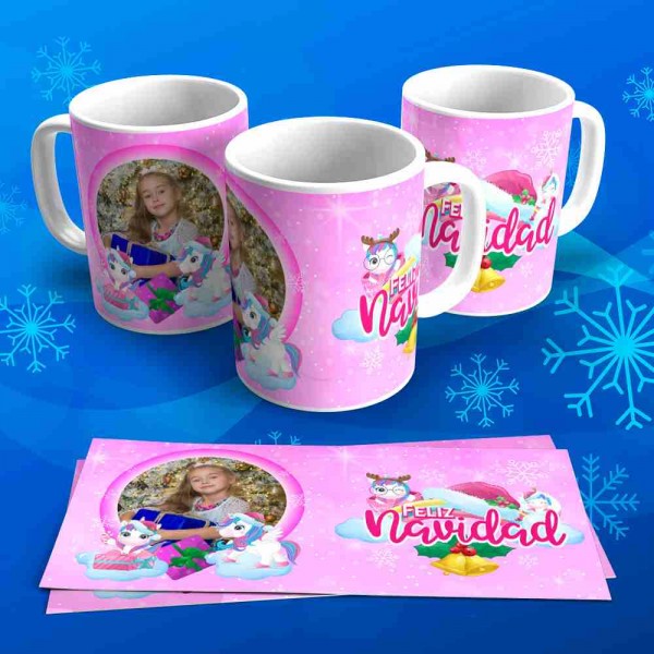 Tazas Navideñas Personalizadas "Ponis" con Foto